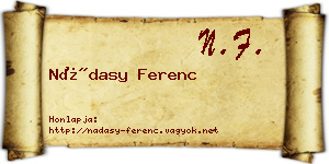 Nádasy Ferenc névjegykártya