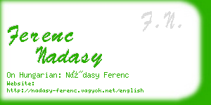 ferenc nadasy business card